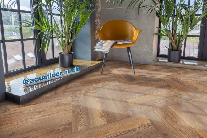 Виниловый SPC ламинат AQUAFLOOR Space Parquet Light (Click) AF4504PQL (610x122x4.5 мм)