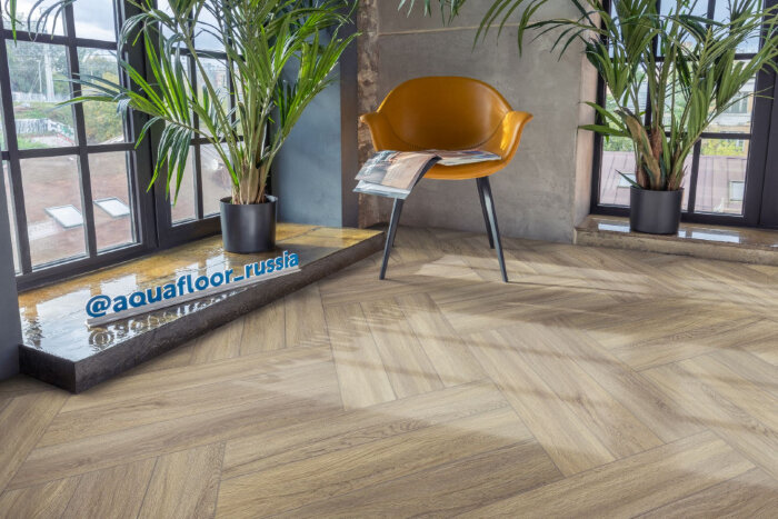 Виниловый SPC ламинат AQUAFLOOR Space Parquet Light (Click) AF4505PQL (610x122x4.5 мм)