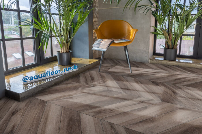 Виниловый ламинат AQUAFLOOR Parquet Chevron Glue AF2554PGCh (553,7x130,5x2,5 мм)